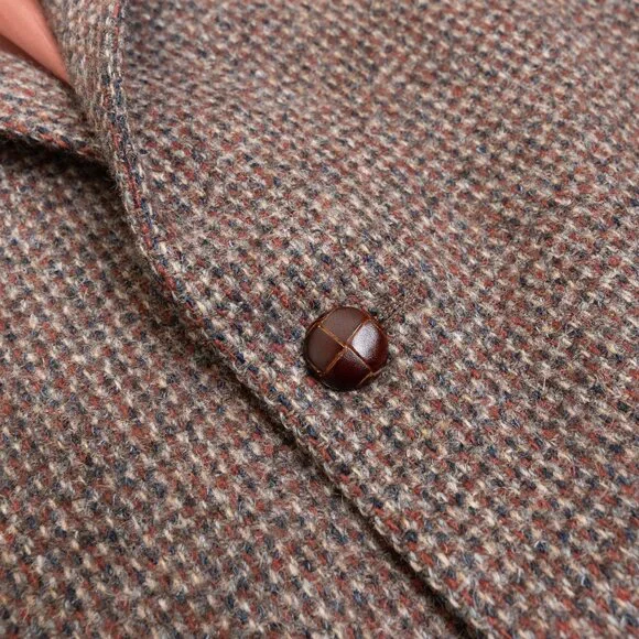 Vintage Harris Tweed Brown Wool Blazer 40R Handwoven Scotland - Picture 6 of 15